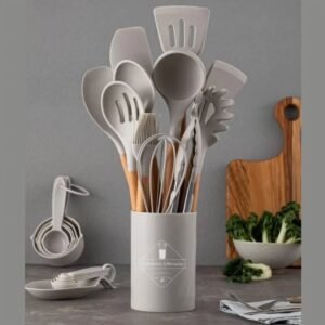 Silicon Cooking Utensil Set Beige