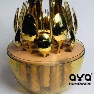 24pcs egg shaped container cutlery silver